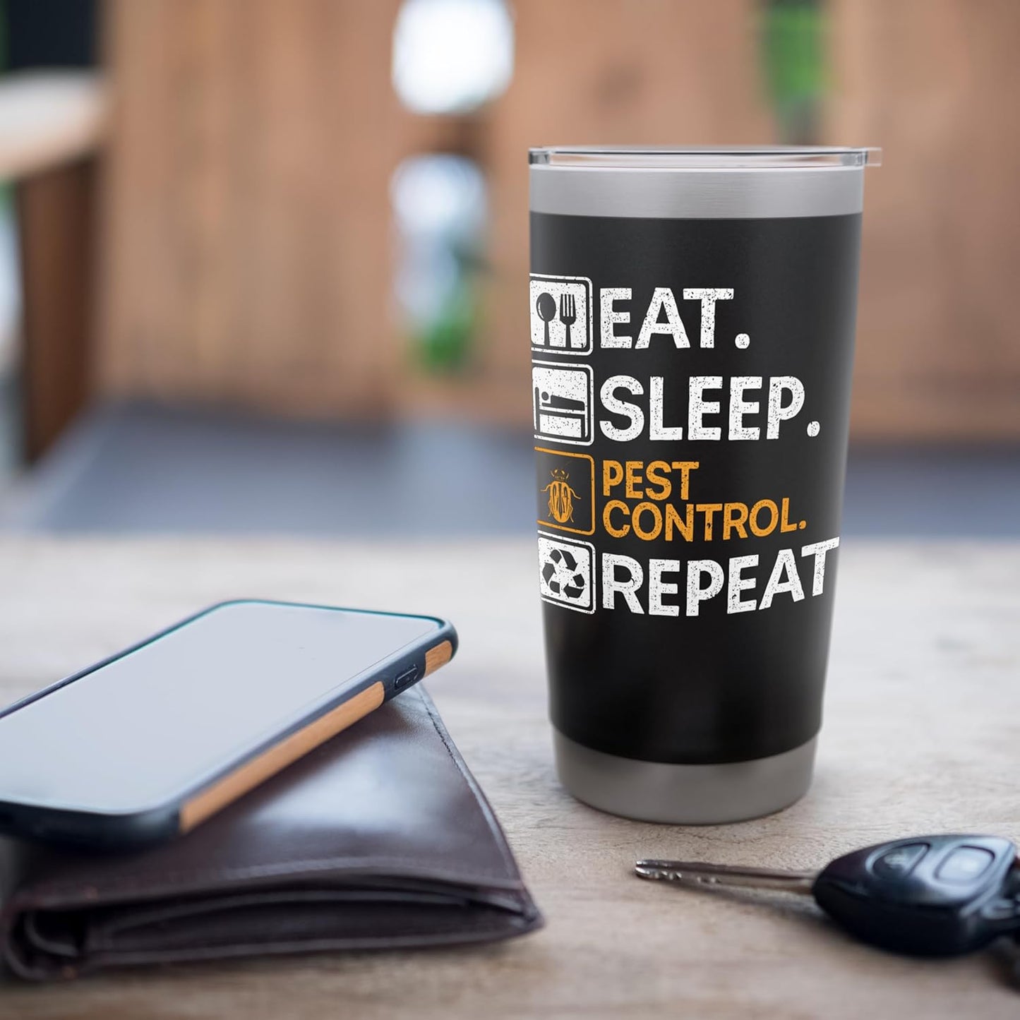Eat Sleep Pest Control Exterminator Pest Control Stainless Steel Insulated Tumbler