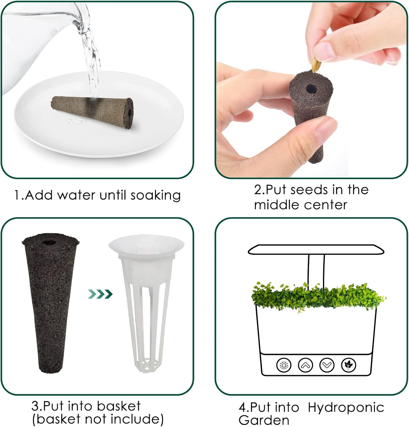 PACETAP 50 Pack Grow Sponges, Seed Pods Replacement Root Growth Sponge