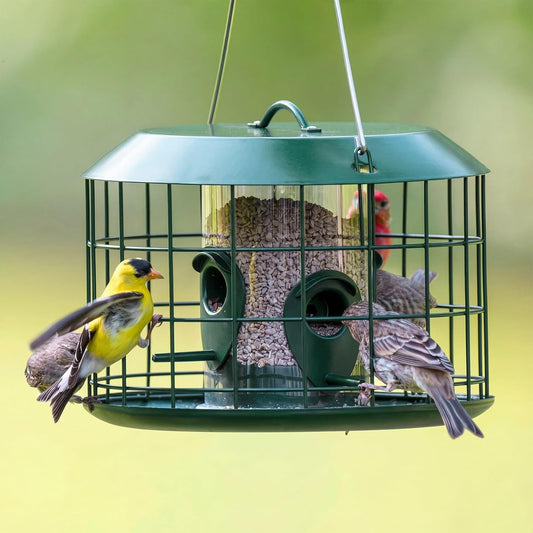 Kingsyard Tube Squirrel Proof Bird Feeders for Outdoor Hanging, Metal