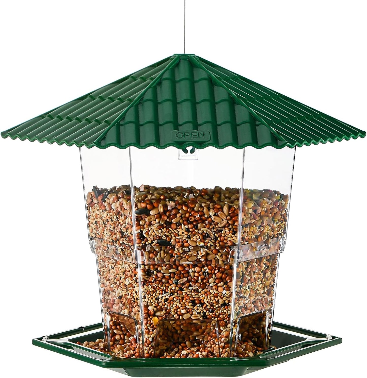2 Pack Bird Feeders for Outdoors Hanging Bird Feeder Wild Birds Seed, Green BB