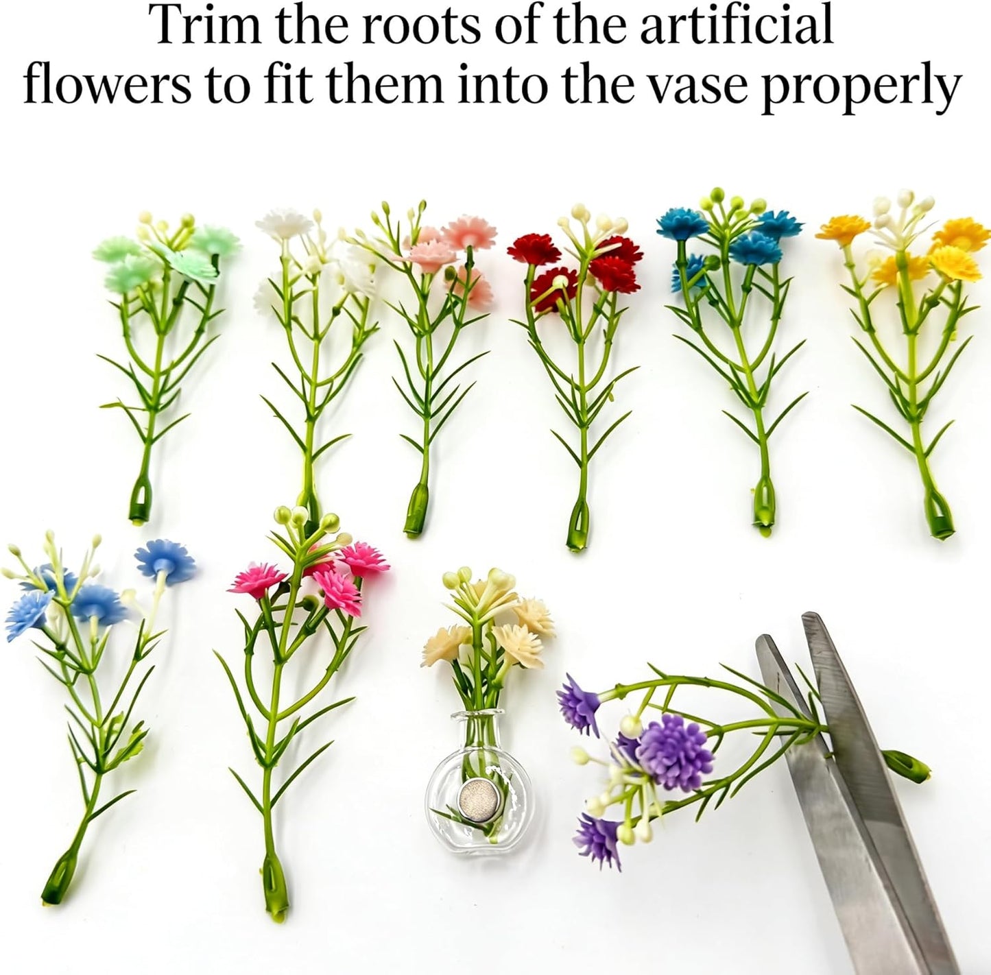 Mini Vase Magnets for Fridge, 10pack Cute Tiny Magnetic Glass Vases Refrigerator Accessories, Real Flowers Pot Magnet, Funny Aesthetic Plant Pot Locker Office Kitchen Decoration, Small Magnet Bud