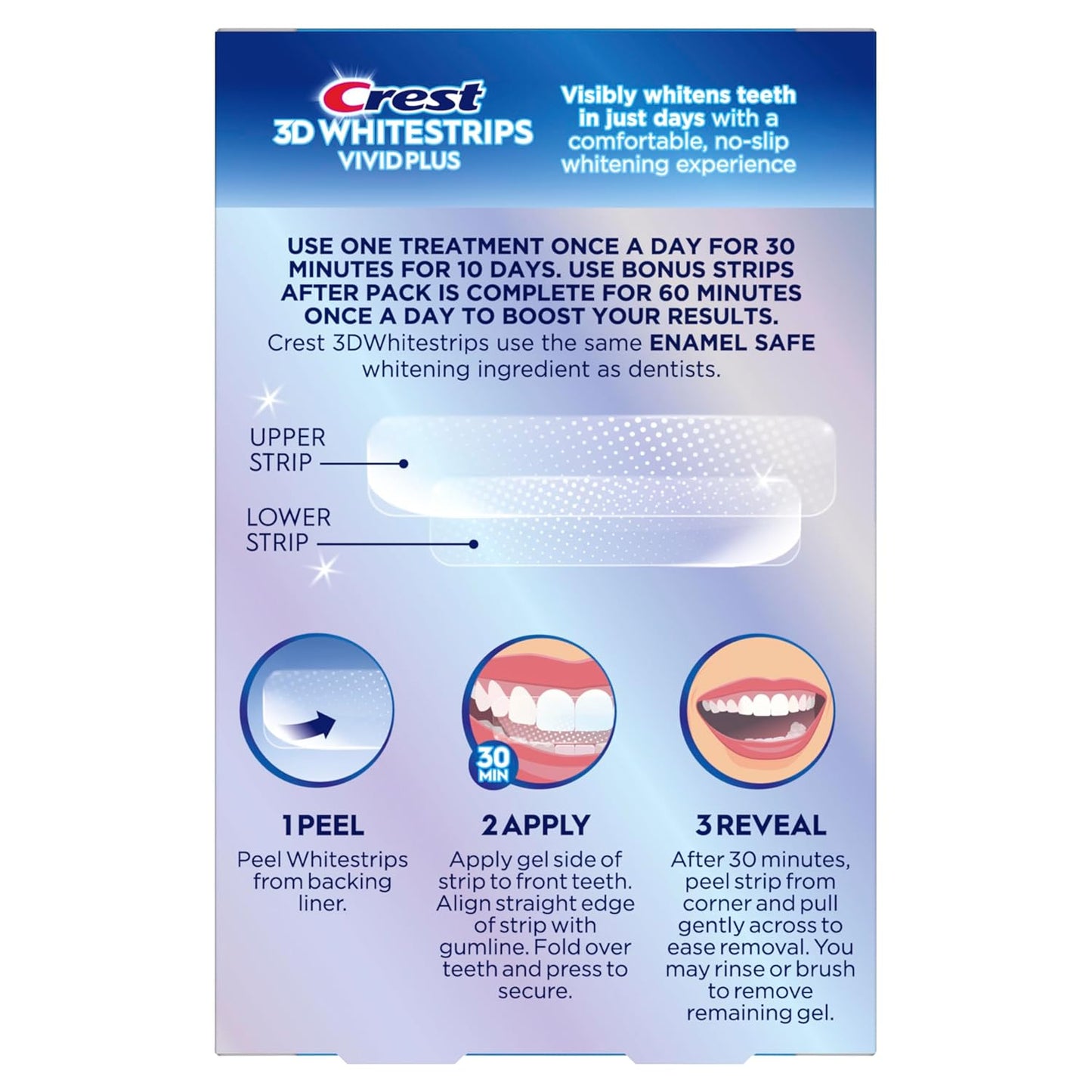 Crest 3D Whitestrips Vivid Plus, Teeth Whitening Strip Kit, 10 Treatme