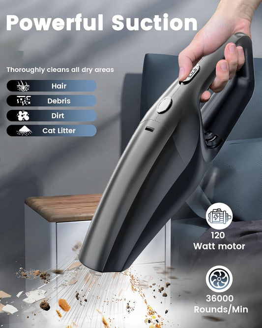 Handheld Vacuum Cordless, Car Vacuums Powerful with Rechargeable Batte