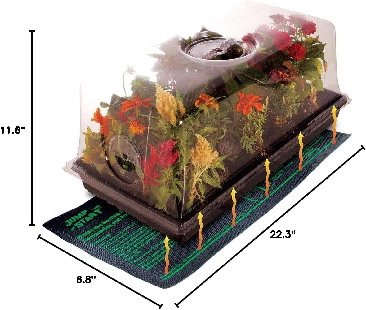 Jump Start CK64060 120V 17W Germination Hot House with Heat Mat, Watertight Tray, Cell Insert and 7" Humidity Dome
