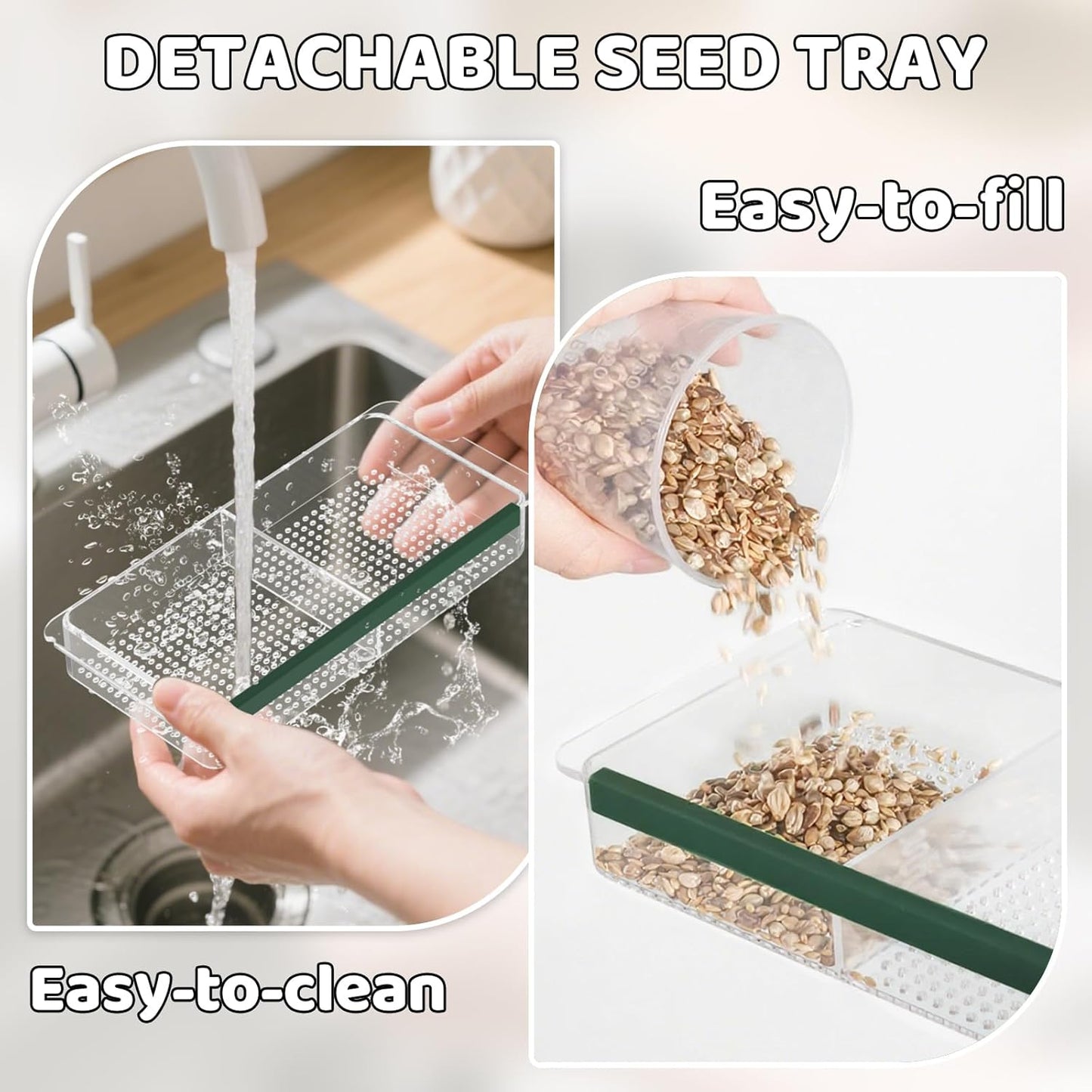 Window Bird Feeder, Clear Birds Feeder with 5 Strong Suction Cups, Eas