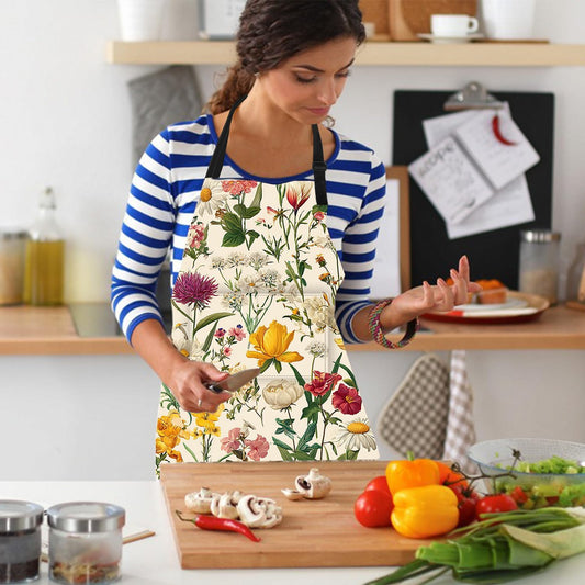 Apron Home Kitchen Cooking Baking Gardening for Women Men with Pockets