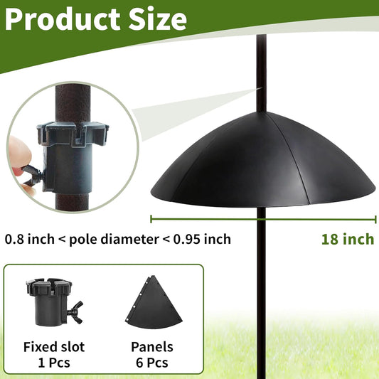 TCBWFY 18 Inches Squirrel Proof Baffle for Protecting Bird Feeders and Houses,Heavy-Duty Pole Mount Raccoon and Squirrel Guard Stopper for Outside Shepherd Hooks,Bird Feeder Accessories