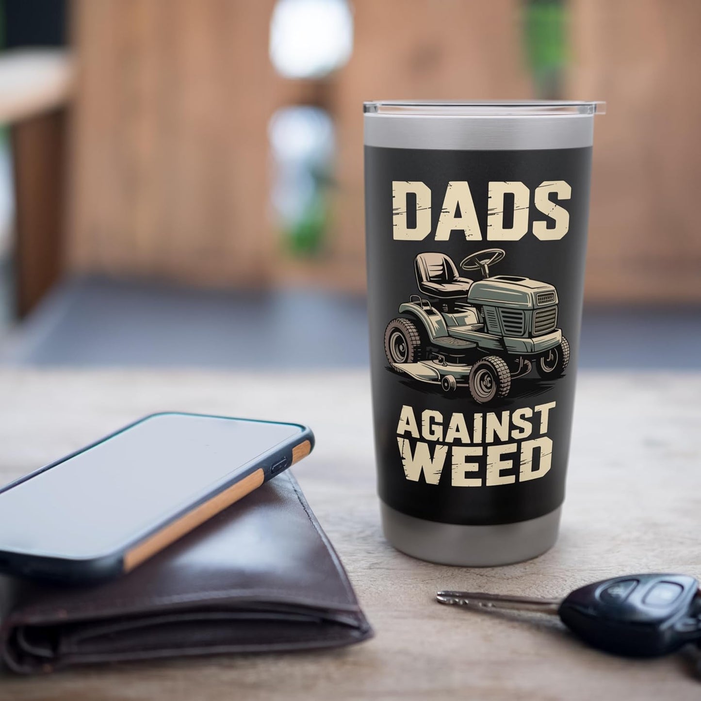 Dad's Against Weed Lawn Mowing Stainless Steel Insulated Tumbler