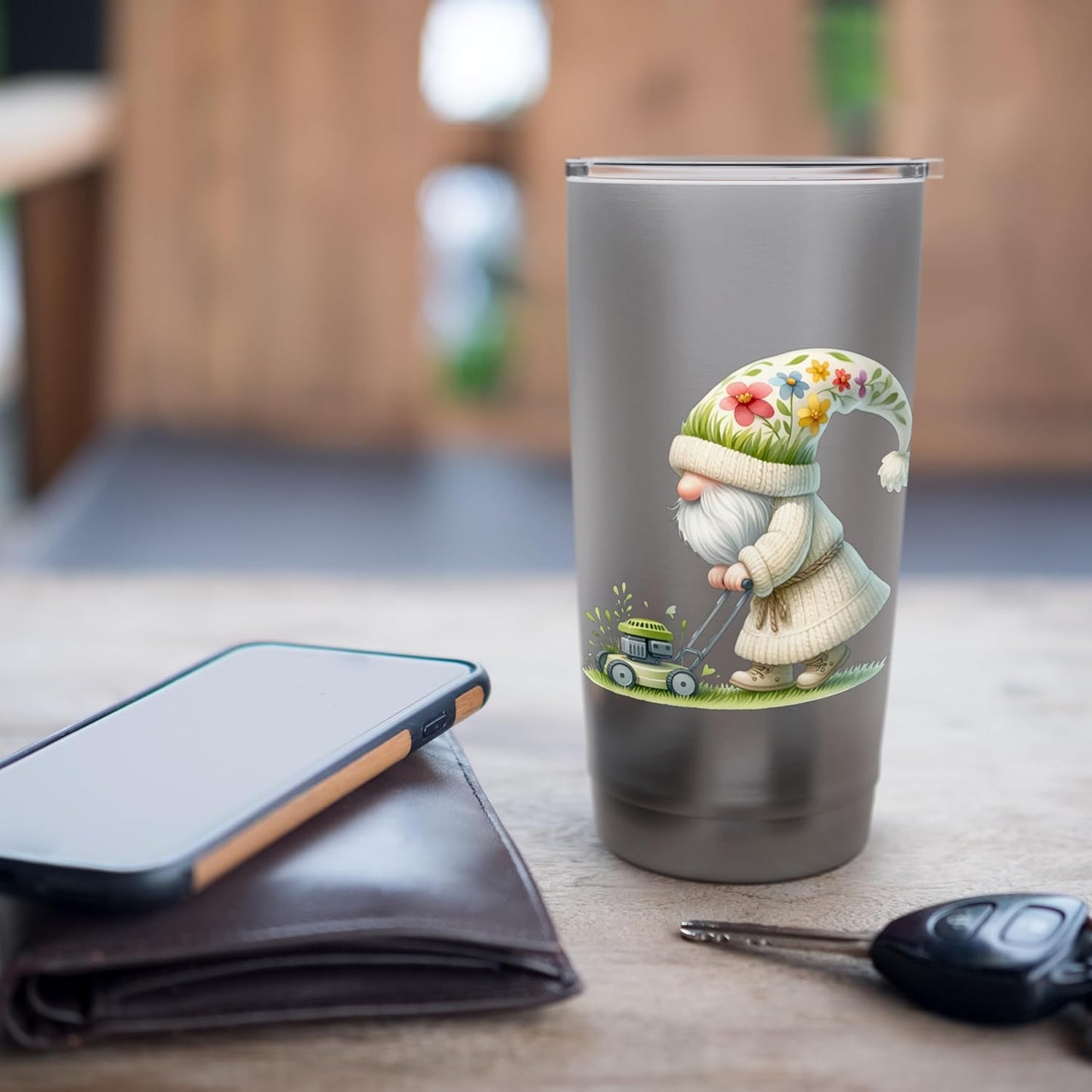 Funny Lawn Care Gnome Graphic For Gardeners And Lawn Lovers Stainless Steel Insulated Tumbler