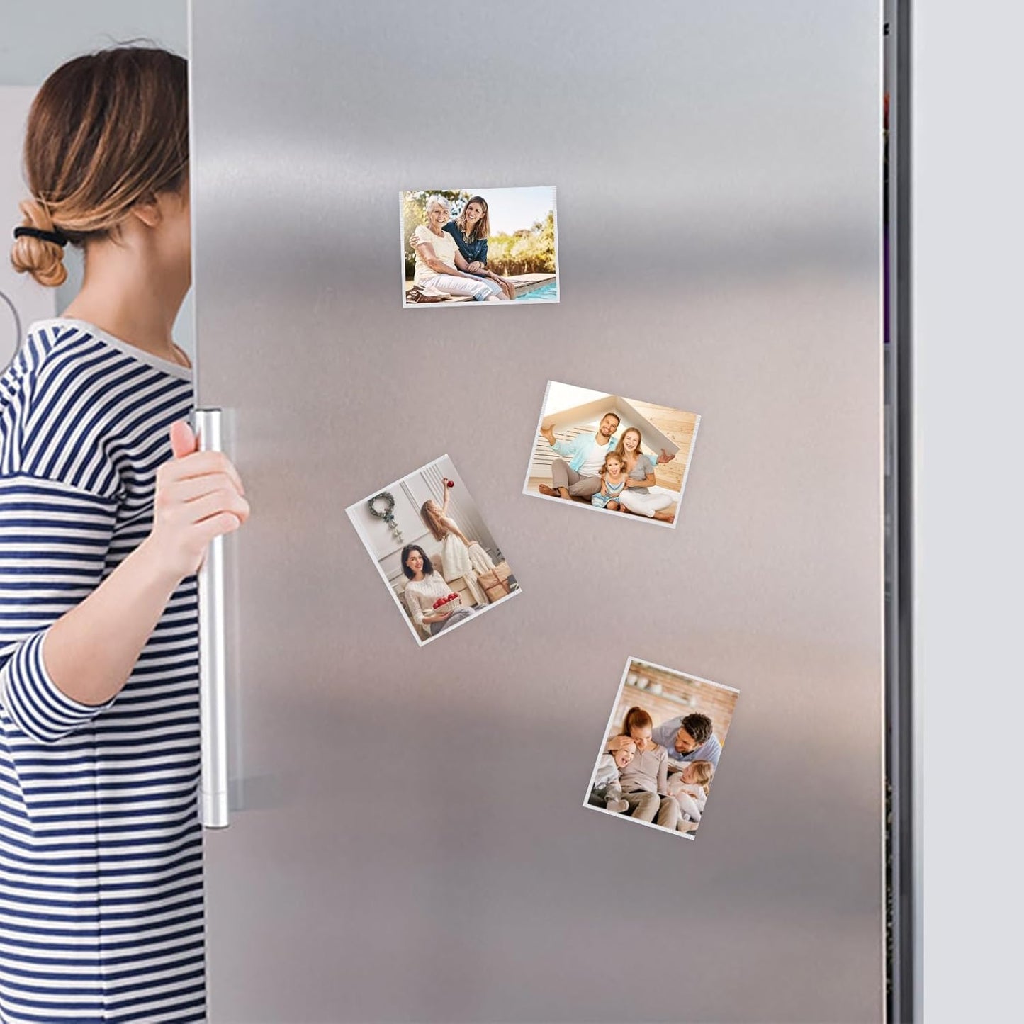 vivinin Magnetic Picture Frame, 12 Pack Magnetic Frame Reusable, Magnetic Photo Frames for Refrigerator 4x6” With White Border, Refrigerator Magnets For Pictures Suitable Home, School, Office
