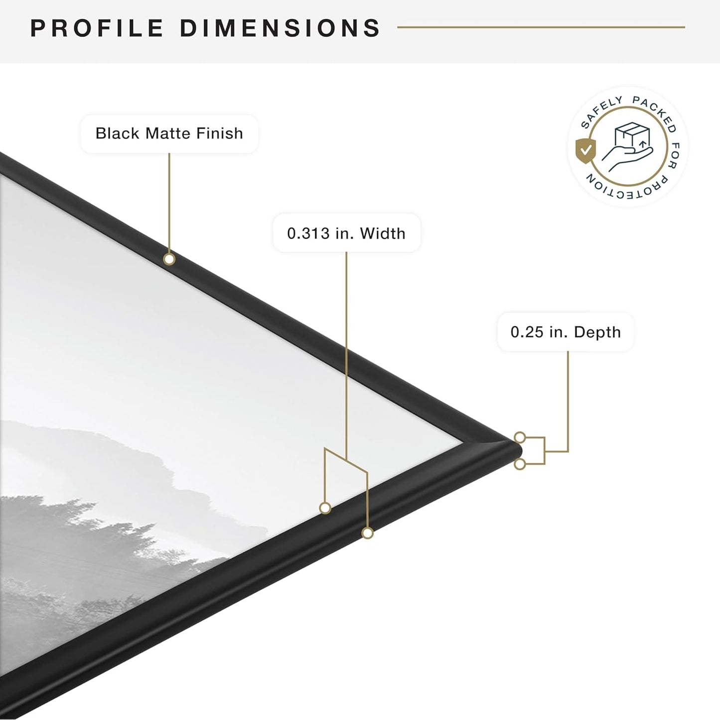 MCS Original Poster Frame 24x36 Black Lightweight Vertical & Horizontal Wall Hanging Large Picture Frame for Posters, Art Prints & Gallery Wall (6-Pack)