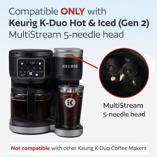 2 Reusable K Cups and Basket Coffee Filter for Keurig K-Duo Hot & Iced
