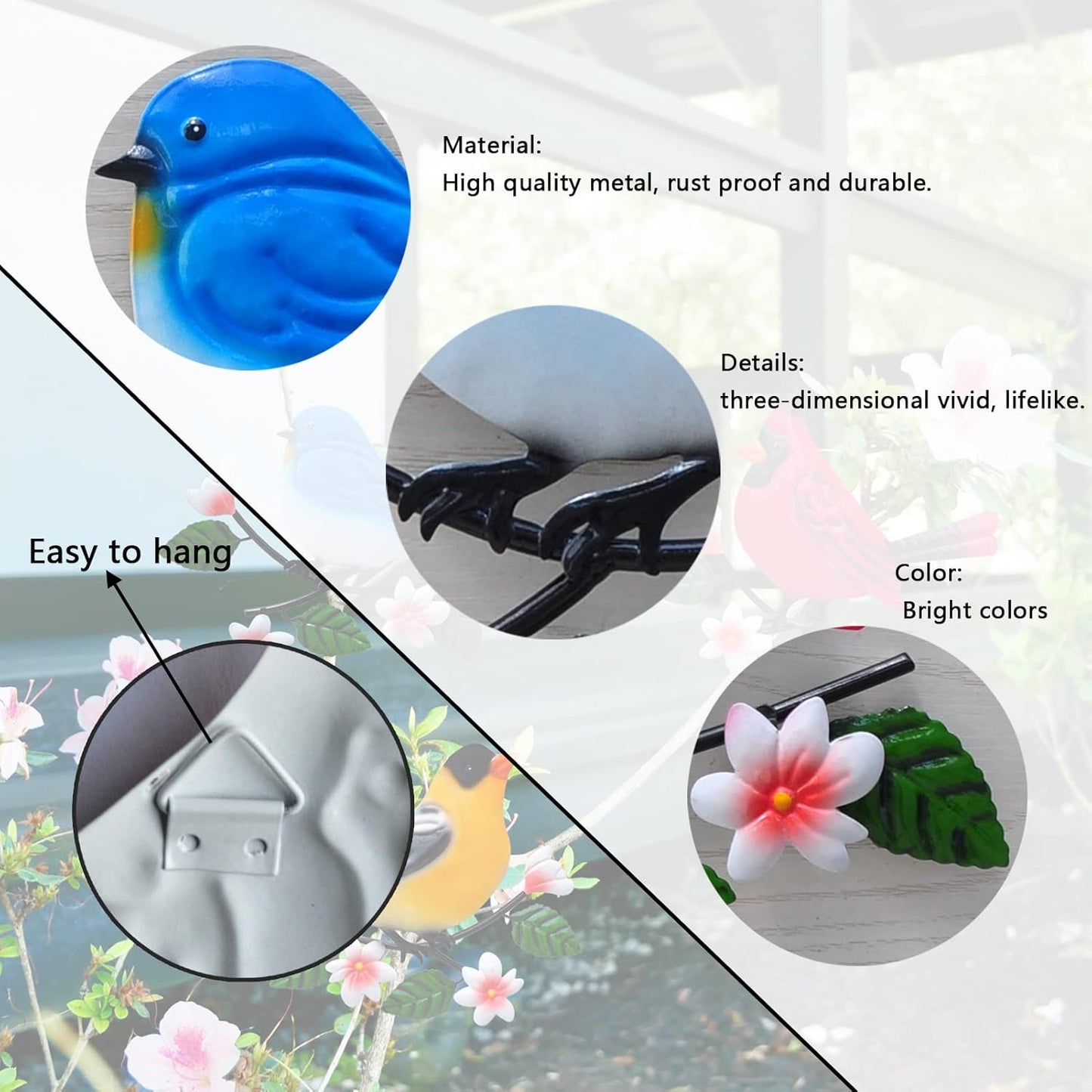 Metal Bird Wall Decor Bird Wall Art Metal Outdoor Wall Art Suitable for Garden Art Clearance Outdoor Wall Decorations for Patio Set of 3