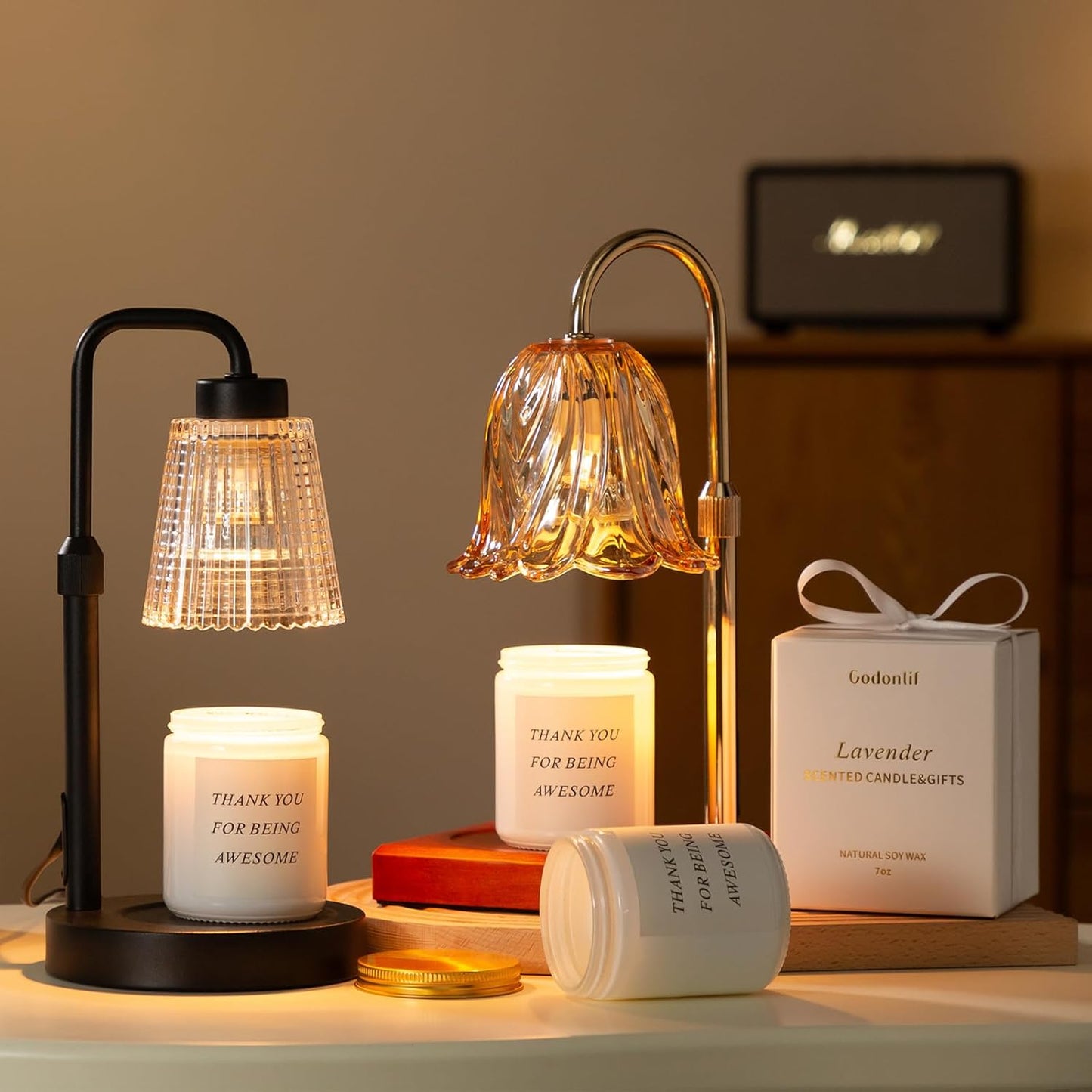 Candle Warmer Lamp with Timer Dimmable, Birthday Gifts for Women Mom,
