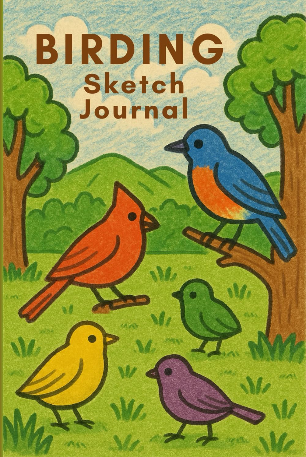Birding Sketch Journal: Great Gift for Nature Lovers, Birders, Travelers, and Artists! 6x9 in. 120 Page Notebook for Sketching and Notes with Bird Design