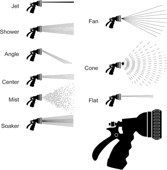 Dramm One Touch Revolution 9 Pattern Spray Gun with Thumb Control Water Flow, Perfect for Water Restricted Areas when Watering Plants, Pots, Baskets, Vegetables, Orange