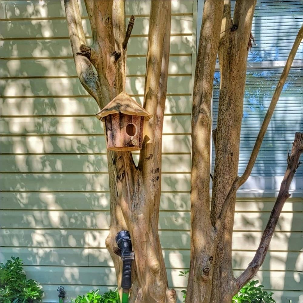 Wooden Birdhouses for Outside, Hanging Birdhouse, Cardinal Bird House Nesting Box, Natural Wood Bluebird Houses for Outdoors Finch Bluebird Cardinals, Garden Decoration