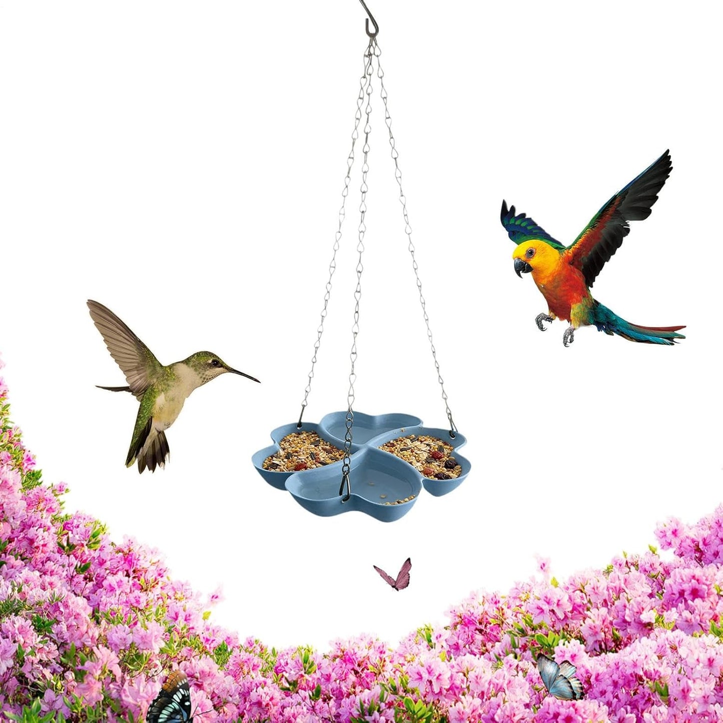 Outdoor Bird Feeder - Petals Shape Water Feeder,Backyard Hummingbird Water Tray | for Fence Porch Patio Outdoor Garden Backyard Apartment Balcony