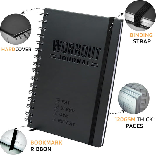 Nextnoid Hardcover Fitness Journal Workout Planner for Men & Women - A