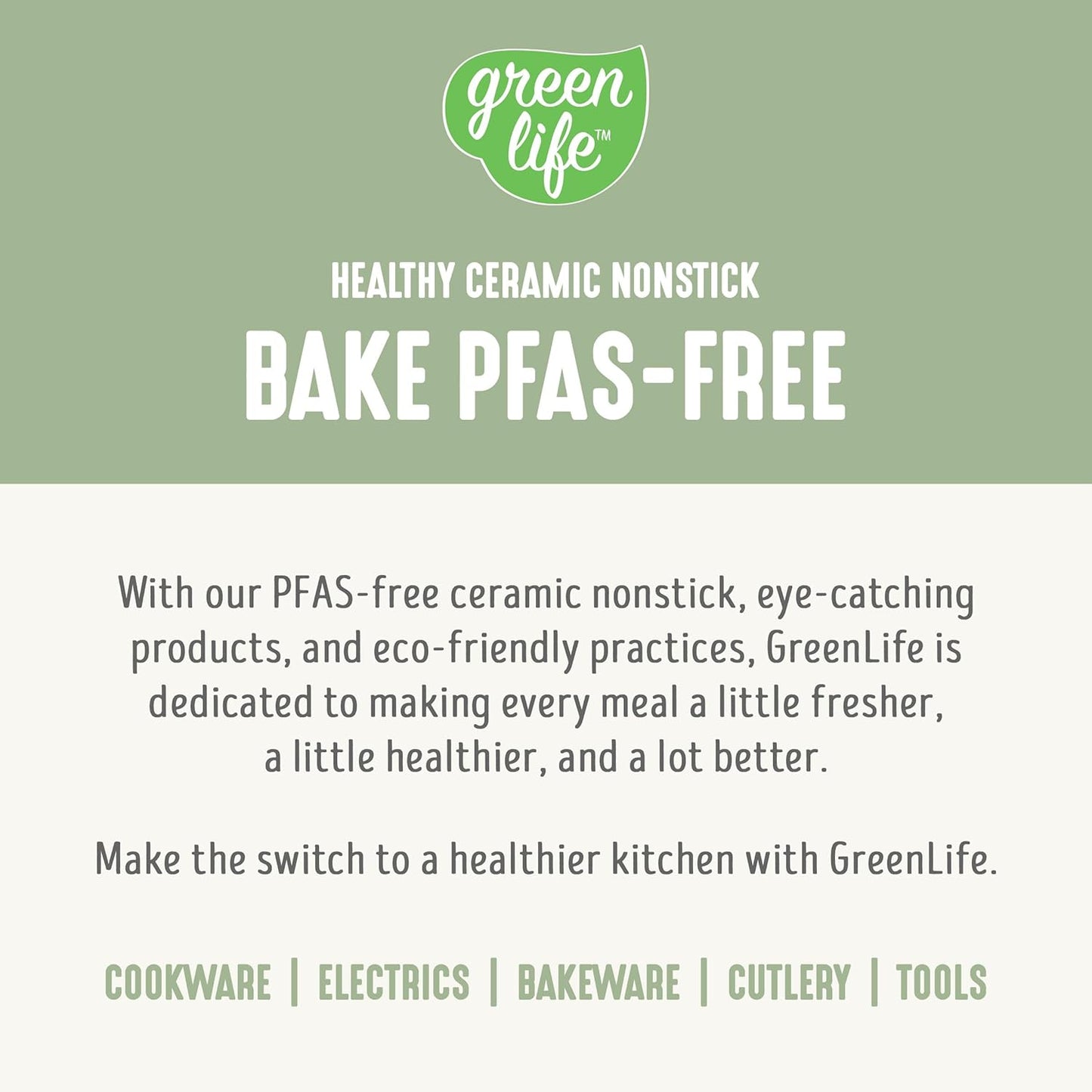 GreenLife 6 Piece Nonstick Bakeware Set, Non-Toxic PFAS-Free Ceramic O