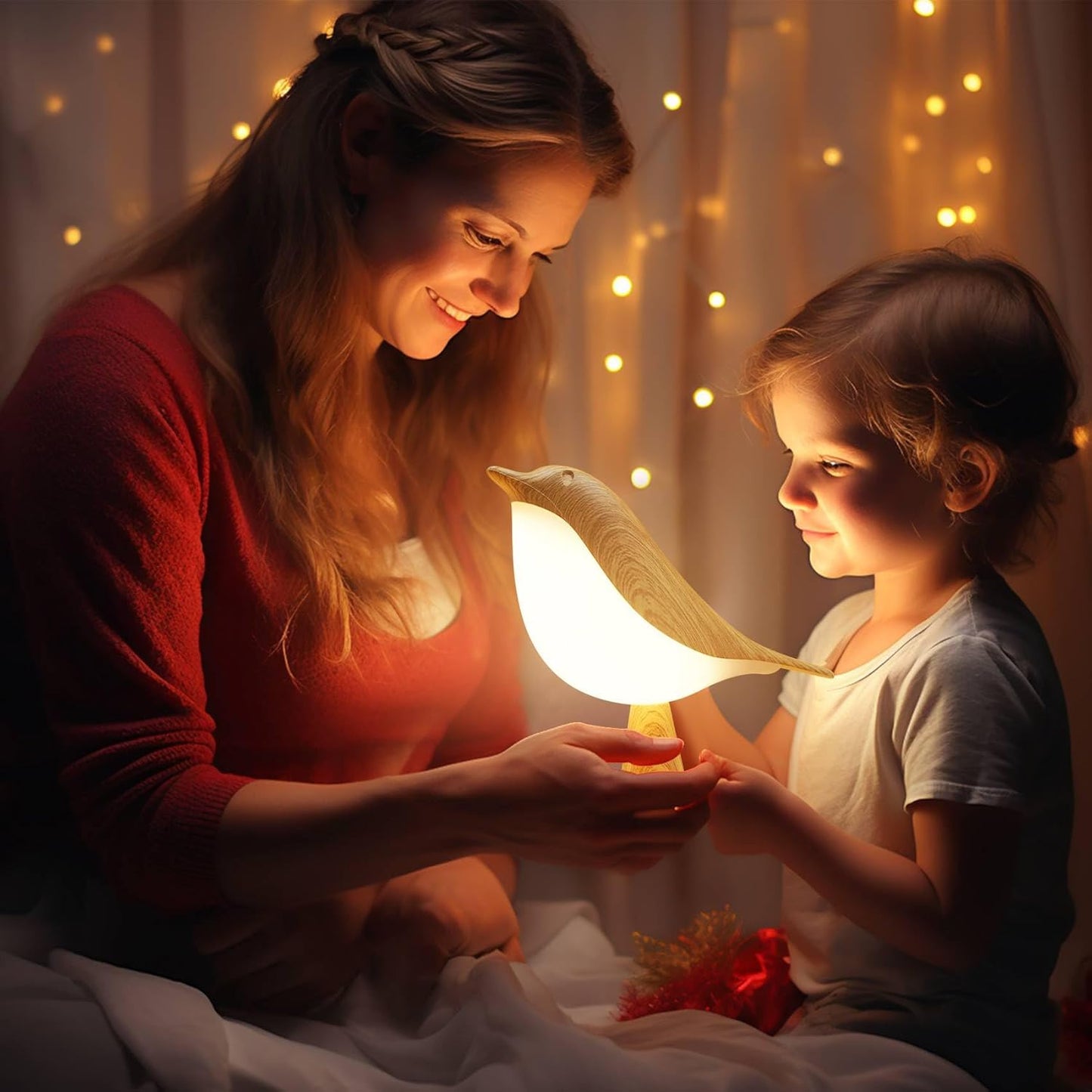 VViN 2 in 1 Small Desk Lamp, Bird Cordless Table Lamp with 3 Color Tem