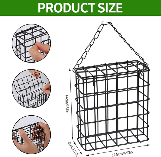 4 Pack Suet Bird Feeders for Outside, Hanging Wild Bird Feeder Cages,
