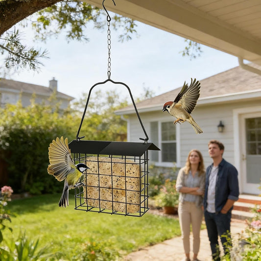Bird Feeders for Outside - Metal Food Holder for Hummingbird - Weatherproof Bird Food Rack | for Garden Backyard Balcony Apartment Fence Porch Patio Outdoor