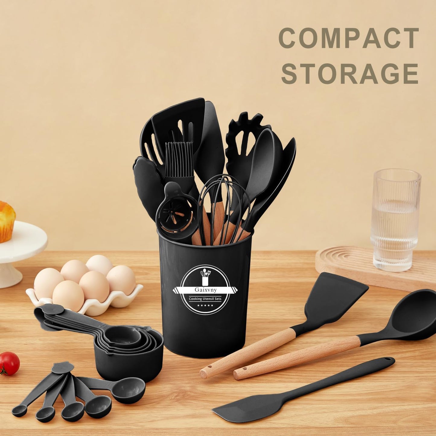 Kitchen Utensils Set - 34 PCS Non-Stick Silicone Cooking Utensils Set