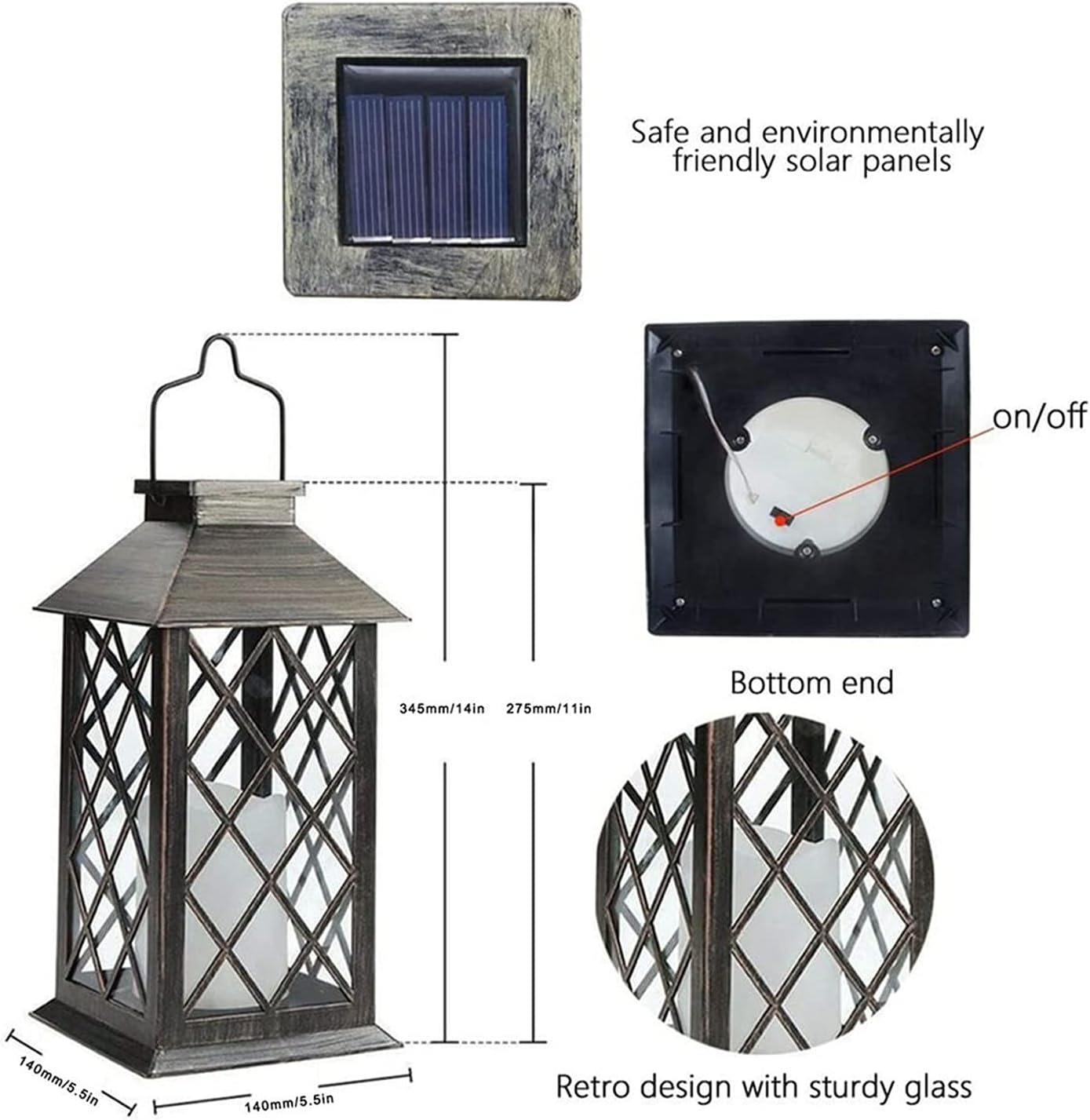 2pcs Solar Lantern Light- Warm Flame Flashing Tea Light LED Outdoor Twinkle Candle Lantern Outdoor Lamp Home Garden Decoration Light