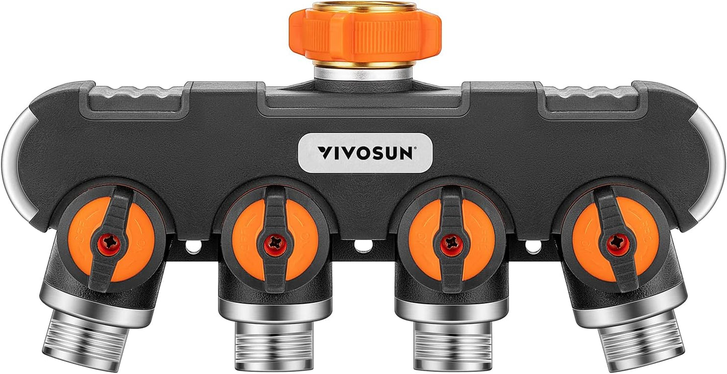 VIVOSUN Garden Hose Splitter 4 Way, Heavy Duty Water Hose Connector 3/