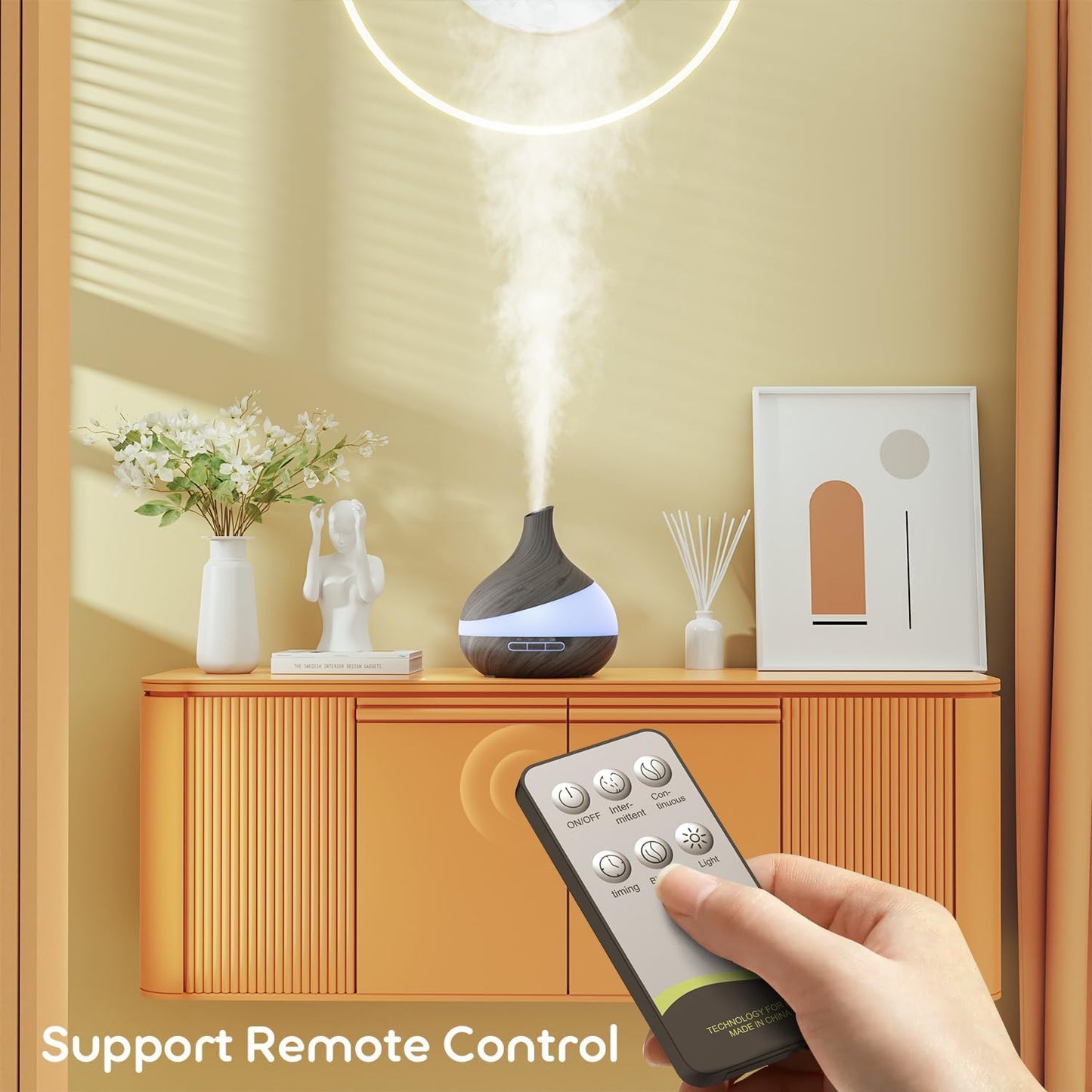 500ML Essential Oil Diffuser: Aroma Diffuser with Remote Control for H