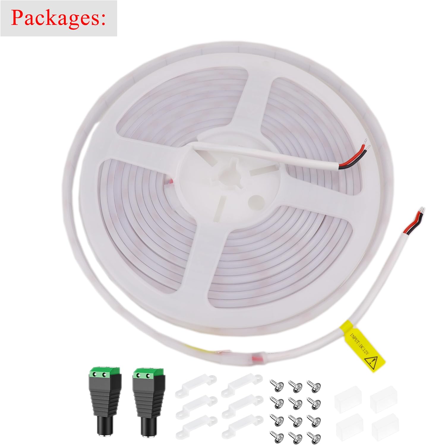 COB LED Strip Lights Waterproof IP67 Blue DC12V 16.4ft/5m 480LEDs/m 8m