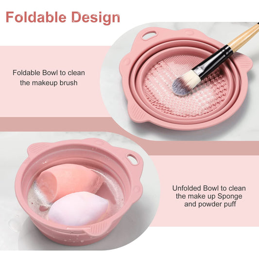 Foldable Silicone Makeup Brush Cleaner Bowl - Etercycle Portable Clean