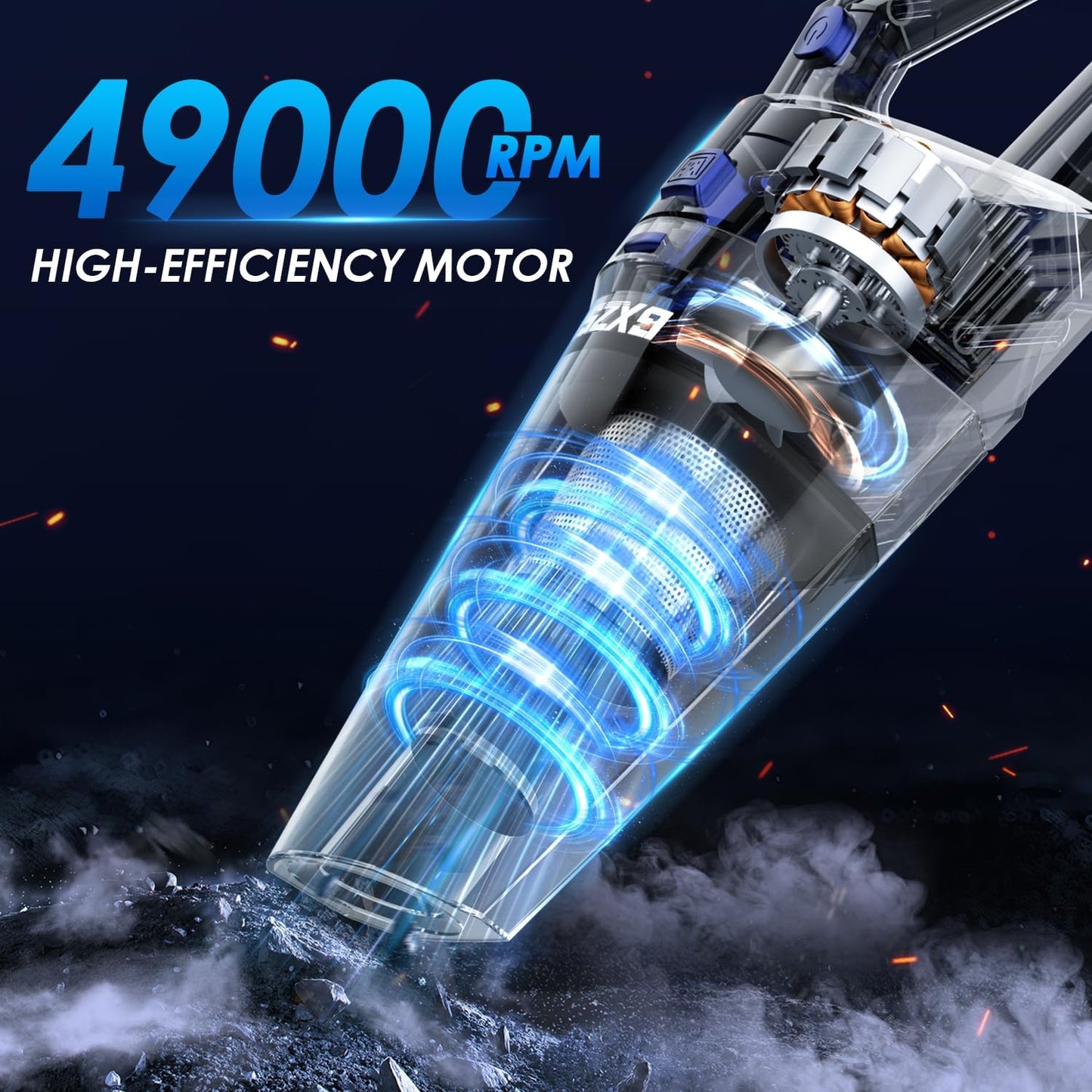 Handheld Vacuum Cordless, 15000PA Strong Suction Hand Held Car Vacuum