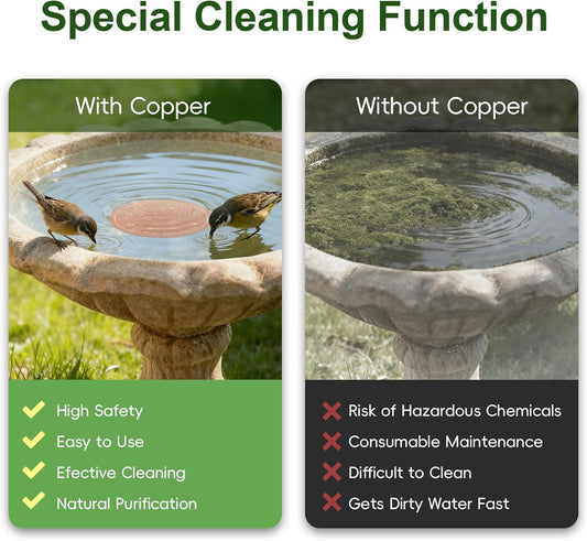 Upgraded Bird Bath Copper Disk, 0.8mm Reinforced 99.99% Pure Copper Cl