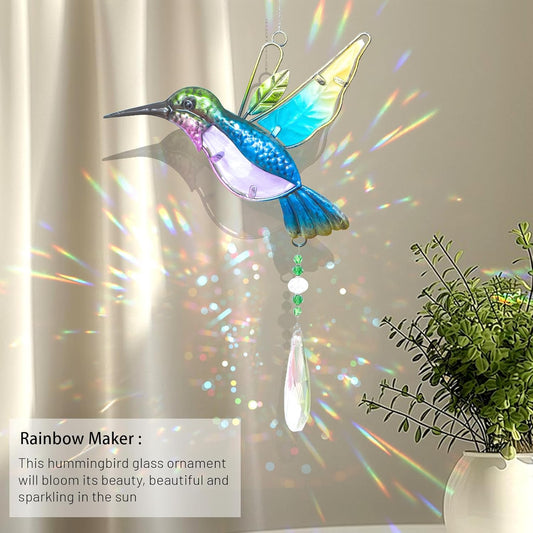 WEISIPU Crystal Suncatchers for Windows - Hummingbird Crystal Ball Prisms Hanging Crystals Ornament for Home Garden Office Wedding Christmas Decoration-Hummingbird