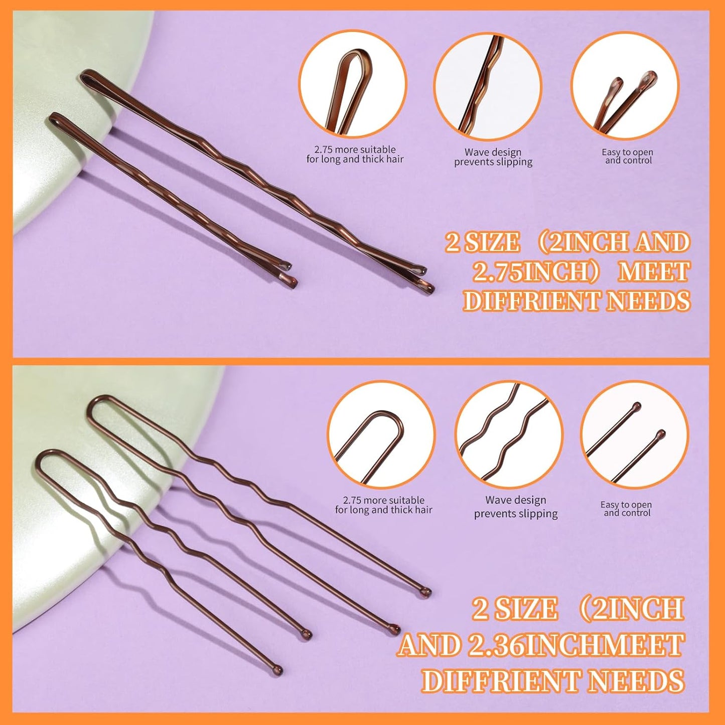 Teenitor 300pcs Bobby Pins Hair Pins Kit, 100 Hair Pin for Women 100 B