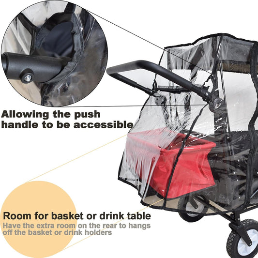 Rain Cover for Wagon Clear Plastic Awning for Collapsible Beach Foldin