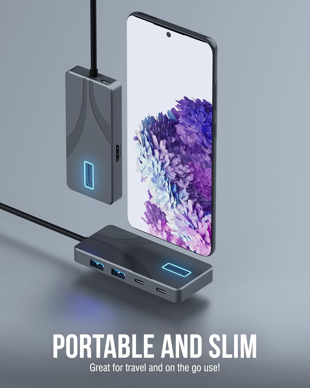 SABRENT USB C Hub 5-in-1 Docking Station, 10Gbps USB-A & USB-C Ports,
