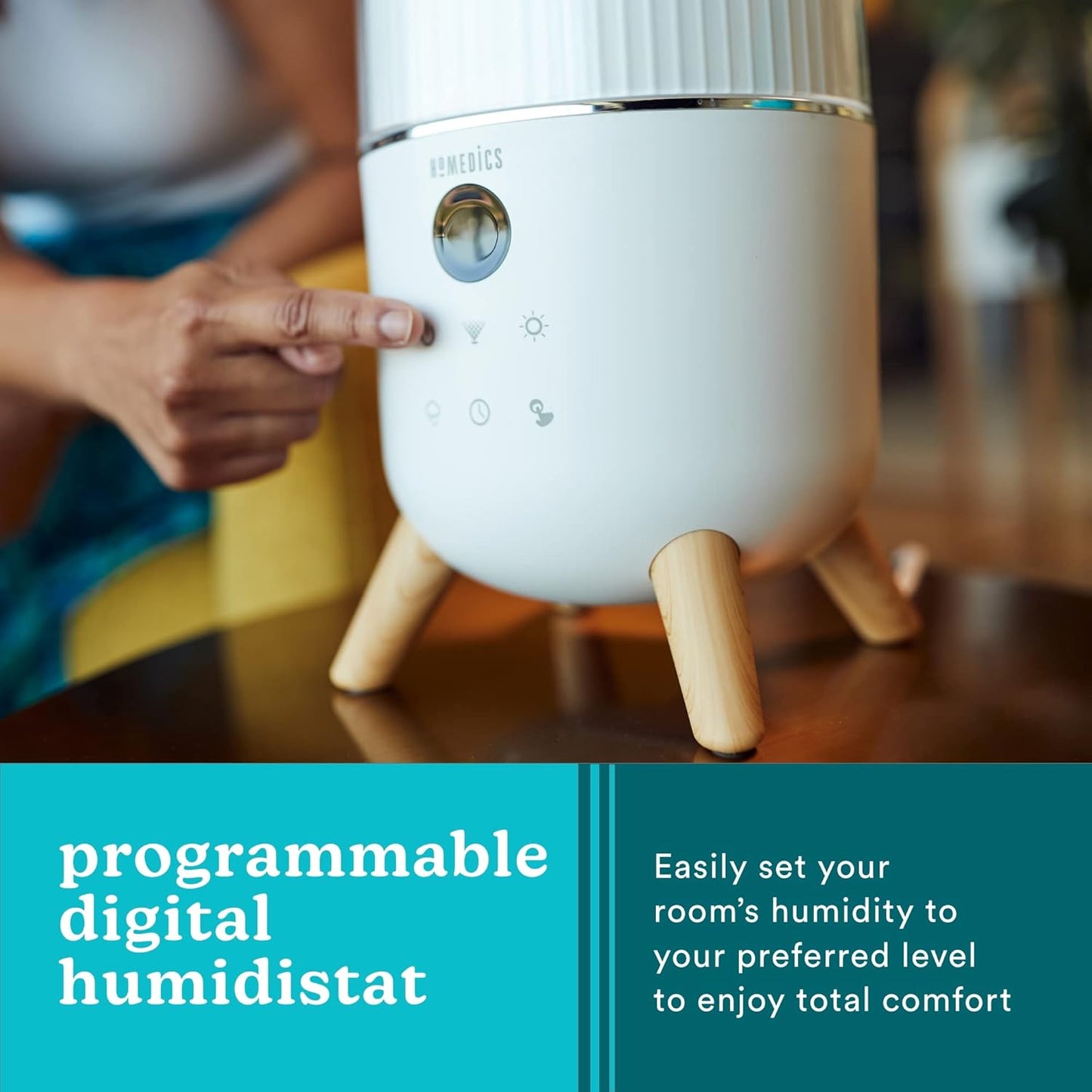 Homedics Ultrasonic Humidifier - Large Deluxe Air Humidifiers for Bedr