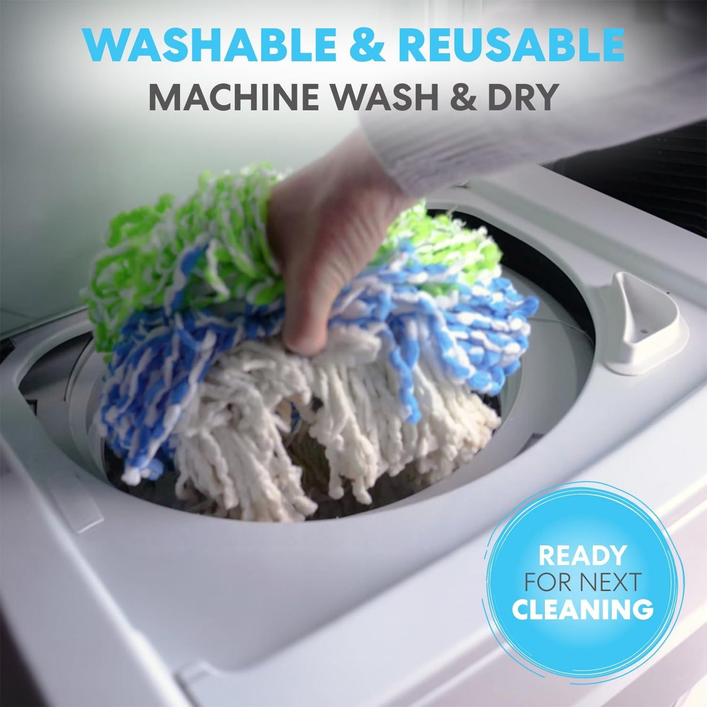 Simpli-Magic 79349 Spin Mop Cleaning System with 3 Microfiber Mop Head