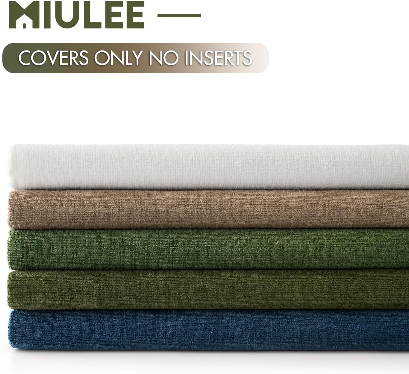MIULEE Olive Green Couch Pillow Covers 18x18 Inch, Set of 2 Soft Chenille Decorative Square Throw Pillow Covers Farmhouse for Sofa Living Room Bed