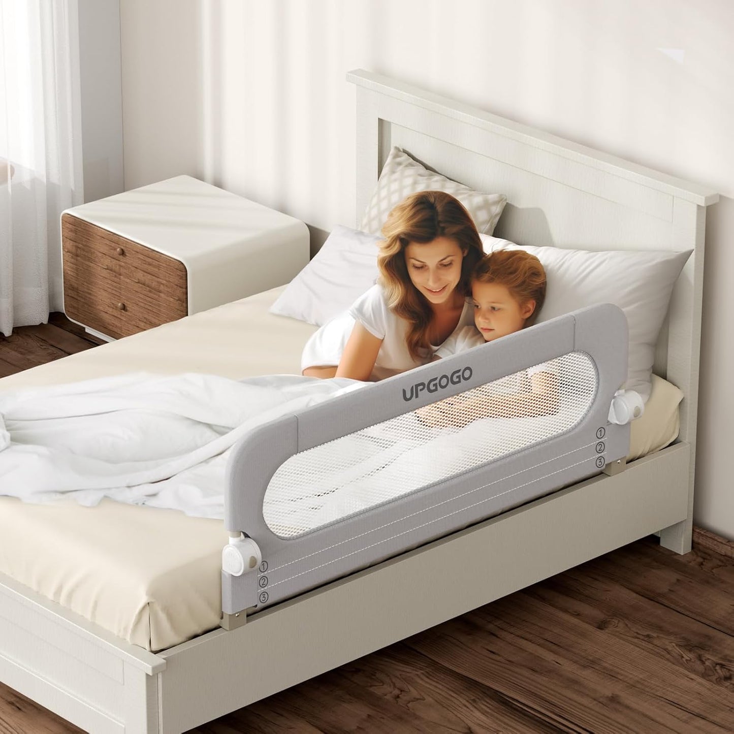 Folding Bed Rail for Toddlers,Baby Bed Rail Guard with Reinforced Anch
