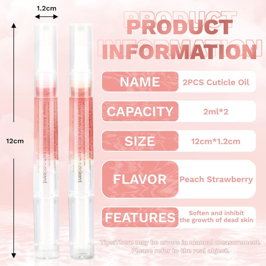 Meschett 2PCS Cuticle Oil Pens for Nail Care,Cuticle Revitalizer Oil P