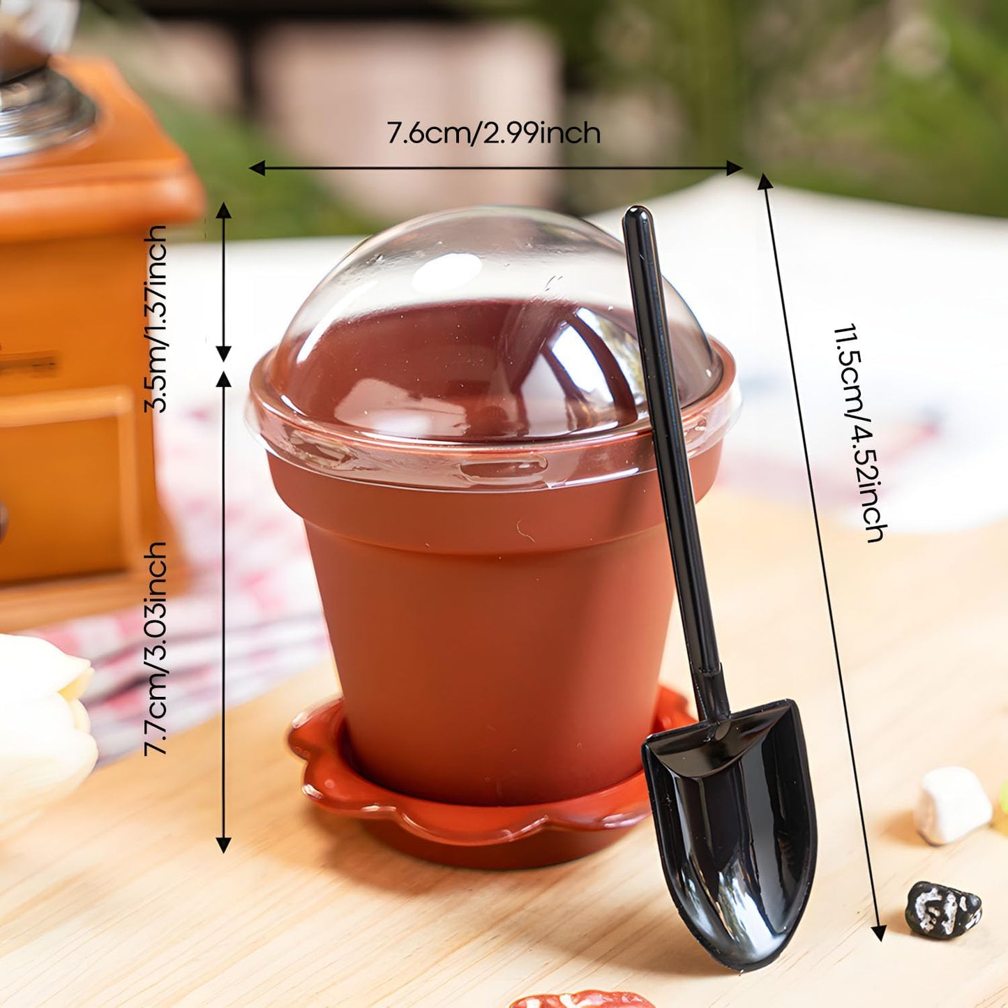 20 Pcs Nursery Pots with Humidity Dome, Cupcake Plant Nursery Pots with Bring A Plate and Shovel, Planting Cups for Seeds for Indoor Gardening and Plant Propagation