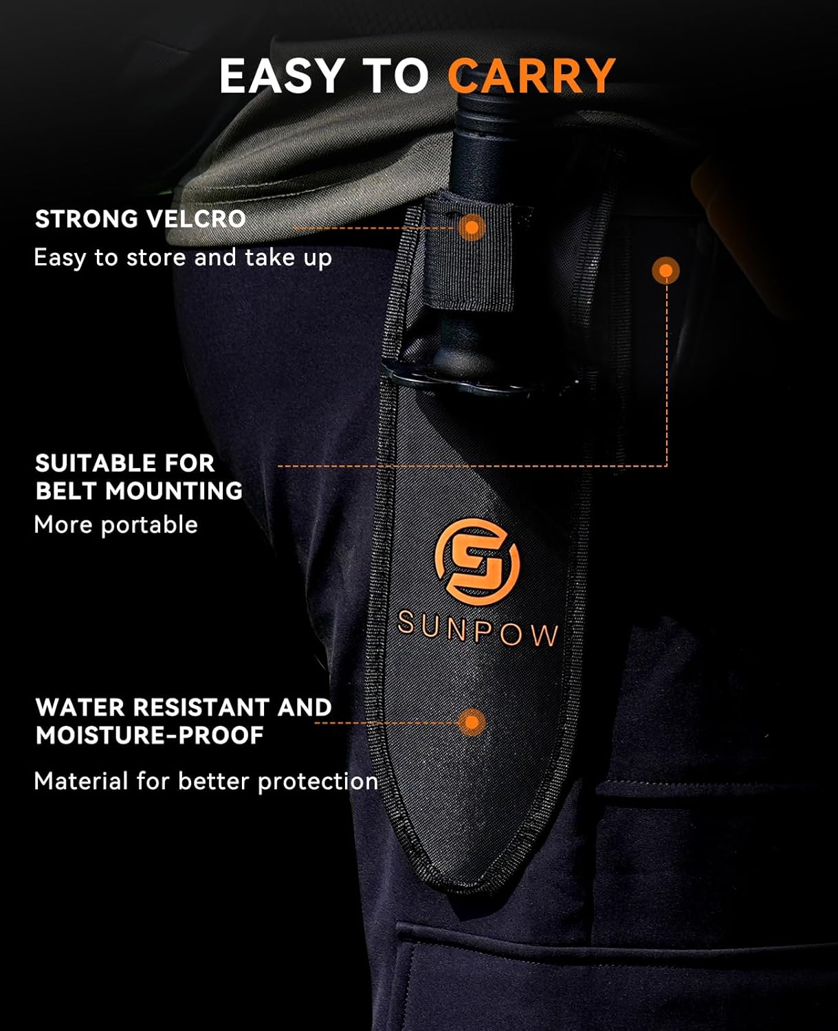 SUNPOW Metal Detector Shovel Digging Tools - Heavy Duty Double Serrate