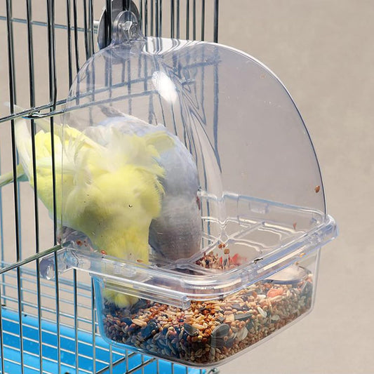 2xClear Bird Supplies Bird Cage Feeder Plastic Easy to Install Use and