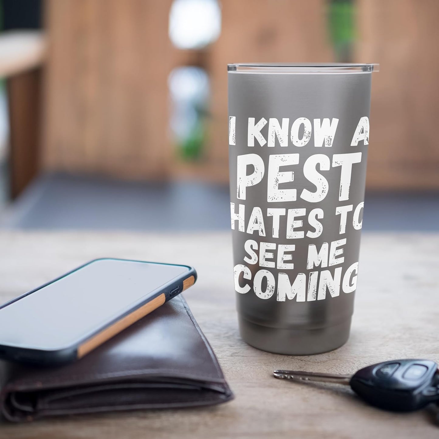 Funny pest control exterminator exterminating job work tee Stainless Steel Insulated Tumbler