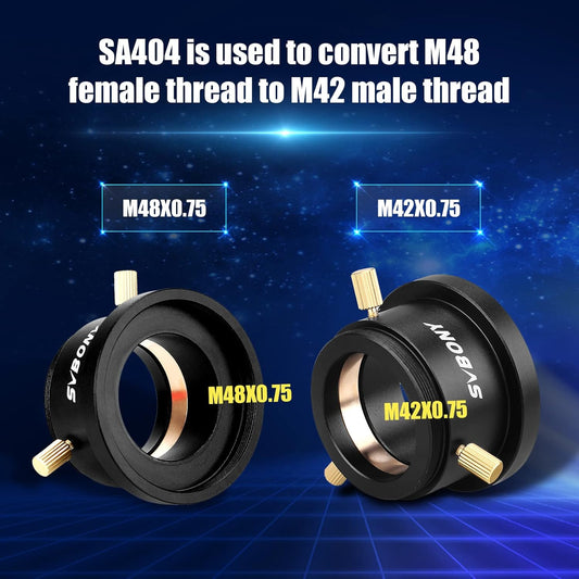 SVBONY SA404 M48 to M42 Adapter, 1.25 Inches Telescope Adapter for SV41 Spotting Scope, Eyepiece Adapter for Eyepiece Photography
