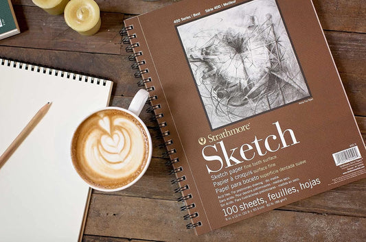Strathmore 400 Series Sketch Pad, 9x12 inch, 100 Sheets - Artist Sketchbook for Drawing, Illustration, Art Class Students